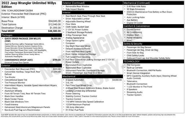2022 Jeep Wrangler Unlimited Willys