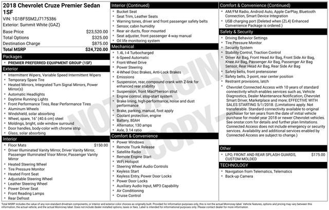 2018 Chevrolet Cruze Premier