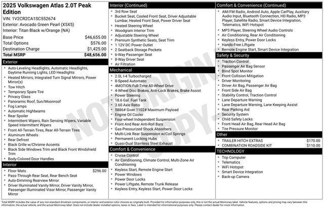 2025 Volkswagen Atlas 2.0T Peak Edition