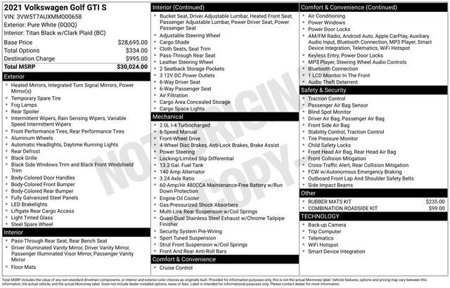 2021 Volkswagen Golf GTI S