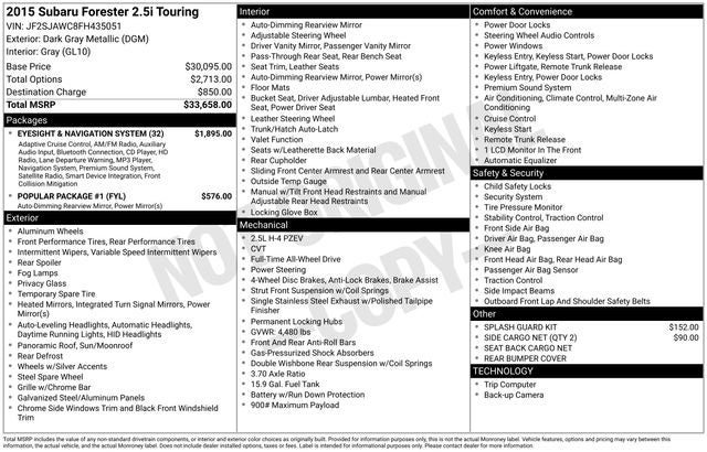 2015 Subaru Forester 2.5i Touring