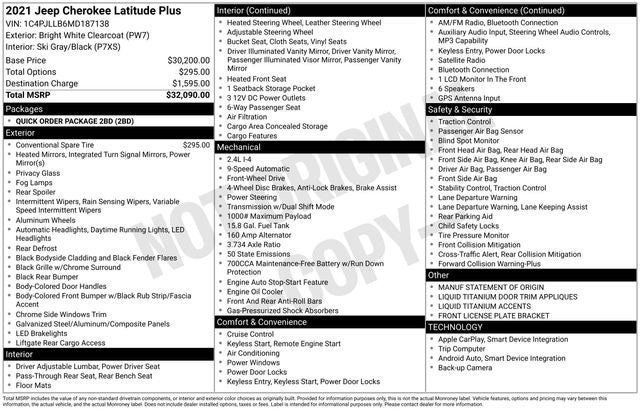 2021 Jeep Cherokee Latitude Plus