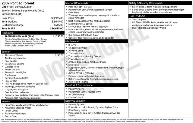 2007 Pontiac Torrent Base