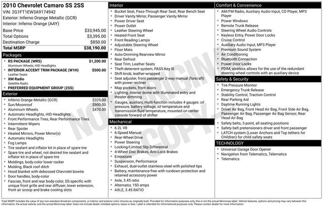 2010 Chevrolet Camaro SS 2SS
