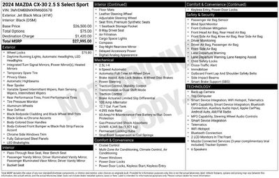 2024 Mazda Mazda CX-30 2.5 S Select Sport