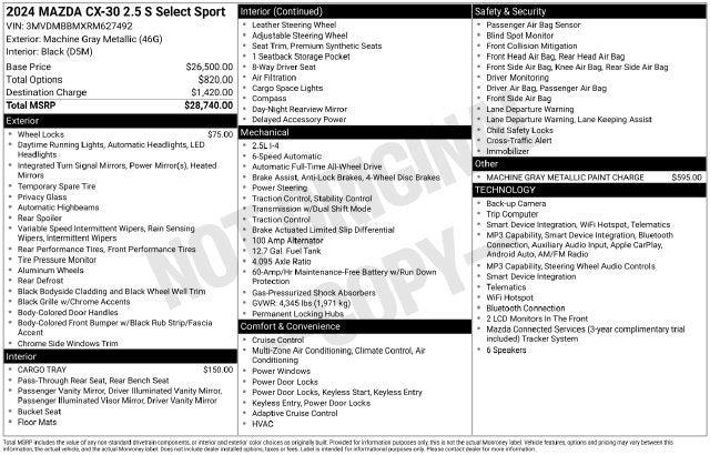 2024 Mazda Mazda CX-30 2.5 S Select Sport