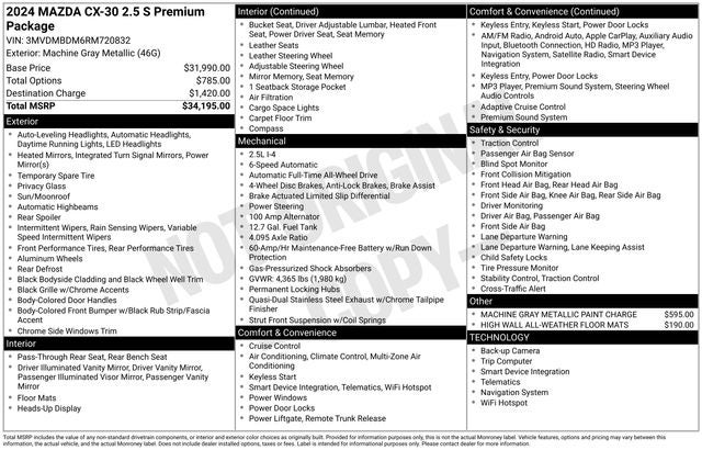 2024 Mazda Mazda CX-30 2.5 S Premium Package