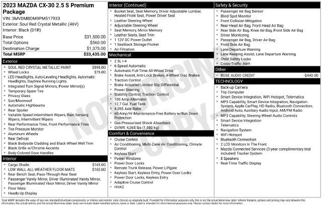2023 Mazda Mazda CX-30 2.5 S Premium Package