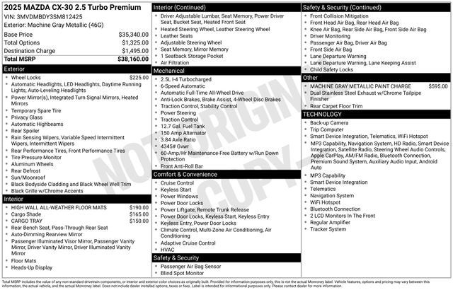 2025 Mazda Mazda CX-30 2.5 Turbo Premium Package