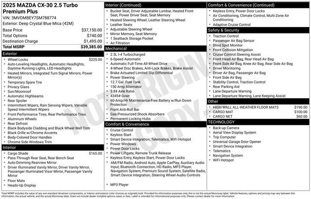 2025 Mazda Mazda CX-30 2.5 Turbo Premium Plus Package w/Premium Plus Package