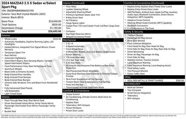 2024 Mazda Mazda3 2.5 S Select Sport