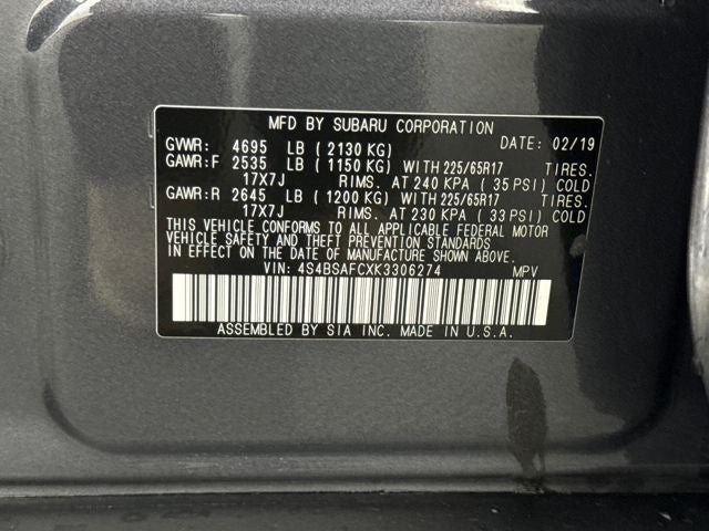 2019 Subaru Outback 2.5i Premium