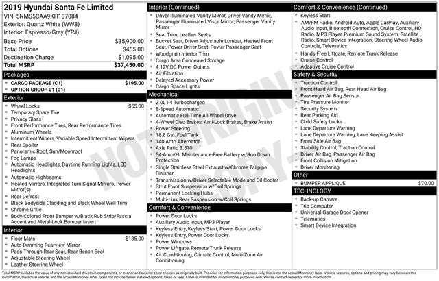 2019 Hyundai Santa Fe Limited