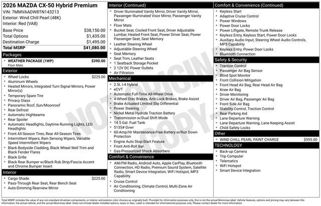 2026 Mazda Mazda CX-50 Hybrid Premium