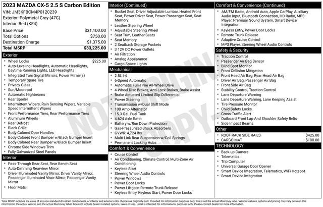 2023 Mazda Mazda CX-5 2.5 S Carbon Edition