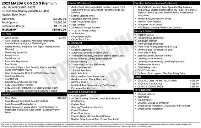2023 Mazda Mazda CX-5 2.5 S Premium Package