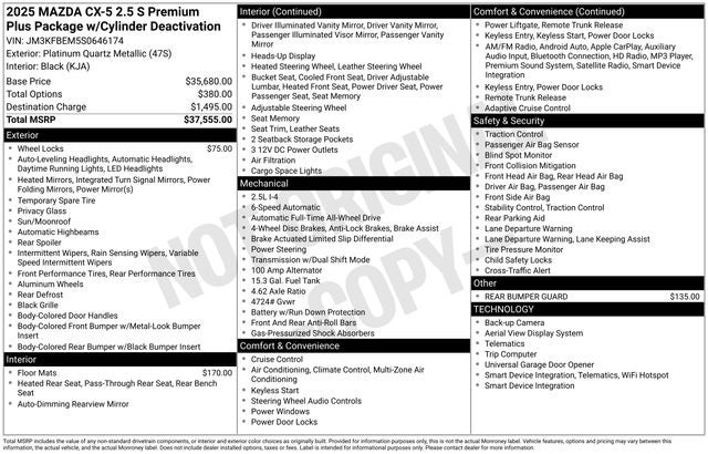 2025 Mazda Mazda CX-5 2.5 S Premium Plus Package