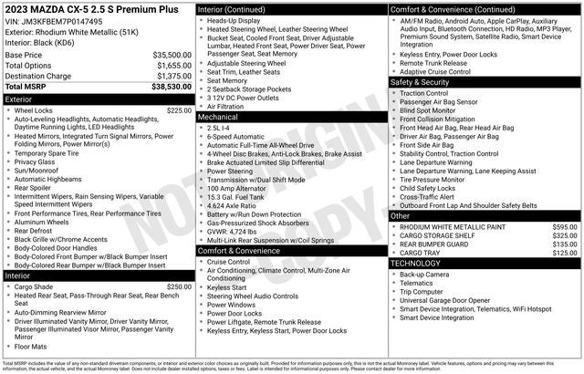 2023 Mazda Mazda CX-5 2.5 S Premium Plus Package
