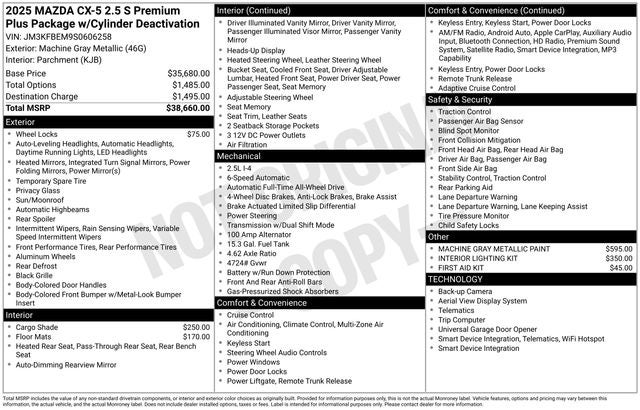 2025 Mazda Mazda CX-5 2.5 S Premium Plus Package