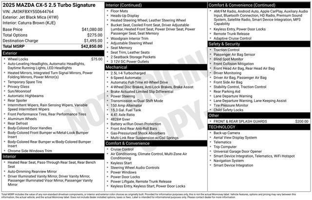 2025 Mazda Mazda CX-5 2.5 Turbo Signature