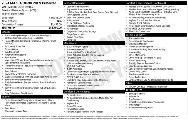 2024 Mazda Mazda CX-90 PHEV Preferred