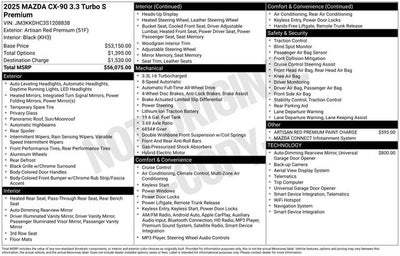 2025 Mazda Mazda CX-90 3.3 Turbo S Premium
