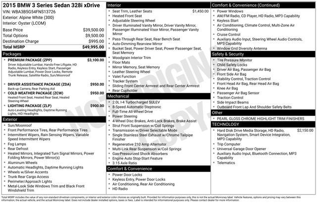 2015 BMW 3 Series 328i xDrive