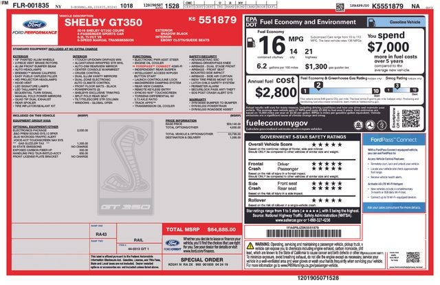 2019 Ford Mustang Shelby GT350