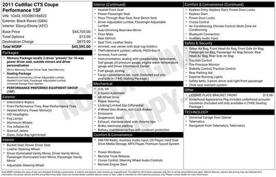 2011 Cadillac CTS Performance