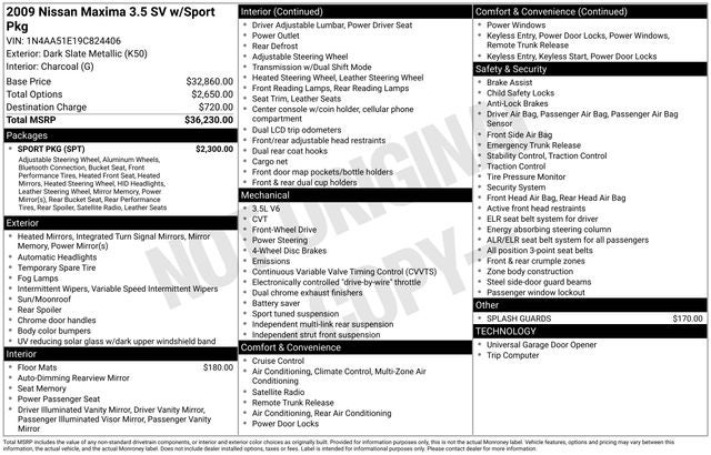 2009 Nissan Maxima 3.5 SV
