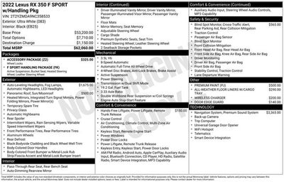 2022 Lexus RX 350 F Sport Handling