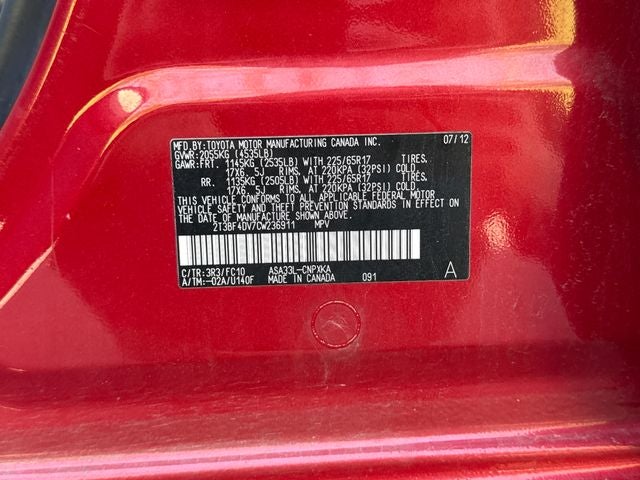 2012 Toyota RAV4 Base