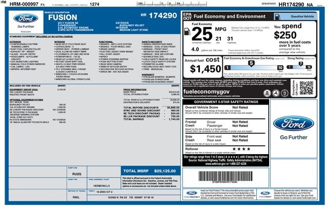 2017 Ford Fusion SE