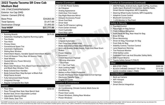 2023 Toyota Tacoma SR V6