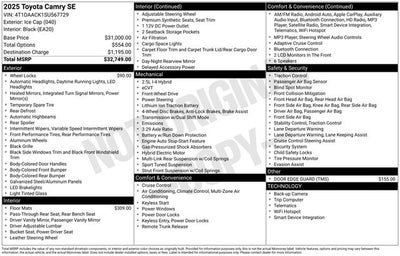 2025 Toyota Camry SE