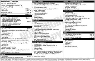 2023 Toyota AWD Camry SE