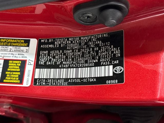 2012 Toyota Camry XLE
