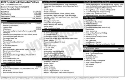 2025 Toyota Grand Highlander Platinum