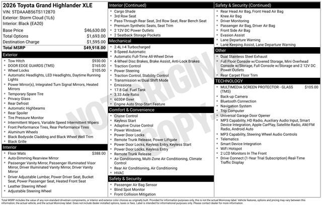 2026 Toyota Grand Highlander XLE