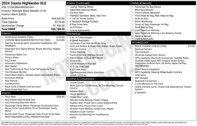 2024 Toyota Highlander XLE