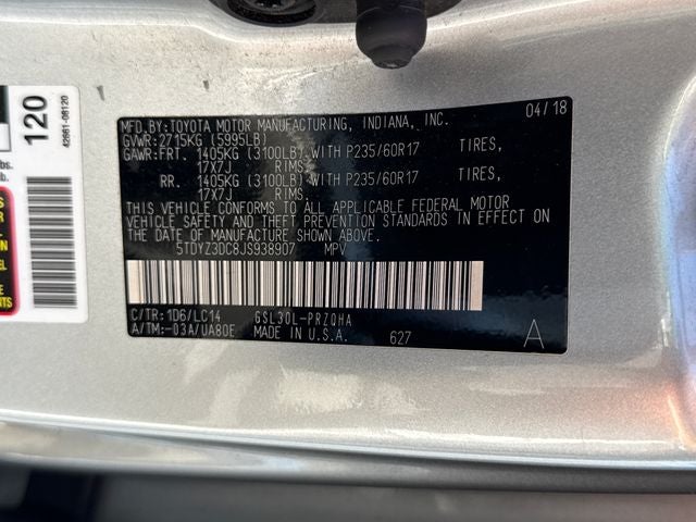 2018 Toyota Sienna XLE 8 Passenger