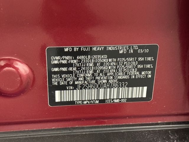 2010 Subaru Forester 2.5X Limited