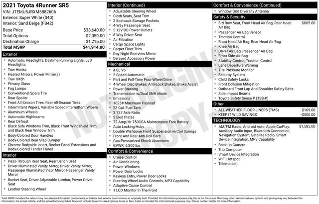2021 Toyota 4Runner SR5