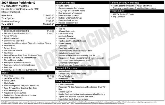 2007 Nissan Pathfinder S
