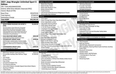 2021 Jeep Wrangler Unlimited Sport S