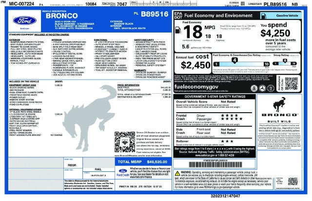 2023 Ford Bronco Black Diamond