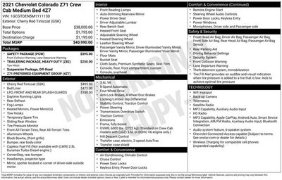 2021 Chevrolet Colorado Z71