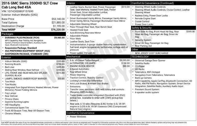 2016 GMC Sierra 3500HD SLT