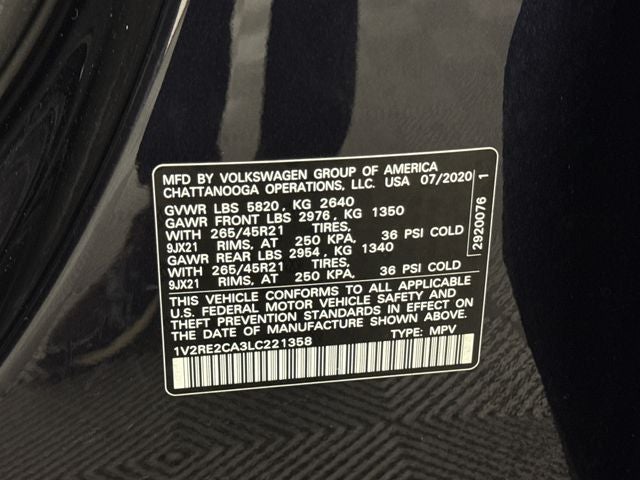2020 Volkswagen Atlas Cross Sport 3.6L V6 SEL R-Line 4Motion