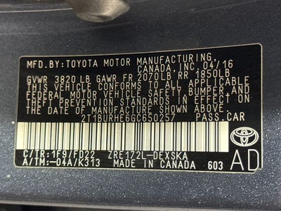 2016 Toyota Corolla S